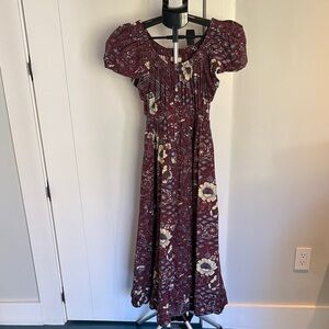 Ulla Johnson Floral Burgundy Maxi Dress Size 2